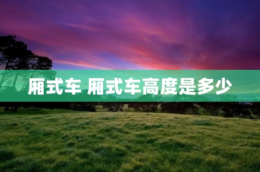 厢式车 厢式车高度是多少
