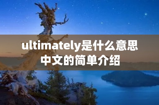 ultimately是什么意思中文的简单介绍