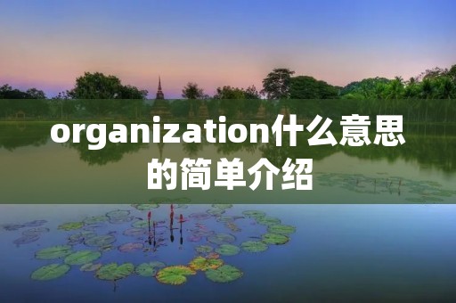 organization什么意思的简单介绍 organization什么意思的简单介绍