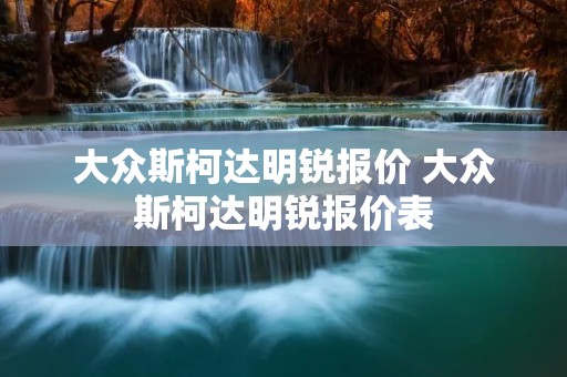 大众斯柯达明锐报价 大众斯柯达明锐报价表