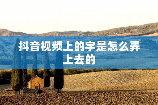 抖音视频上的字是怎么弄上去的
