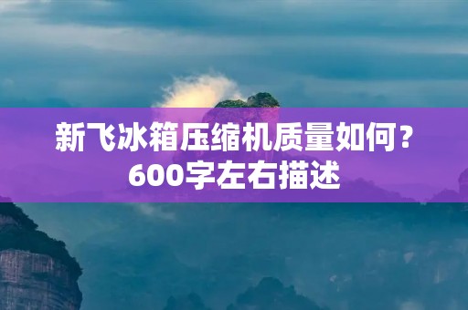 新飞冰箱压缩机质量如何？600字左右描述