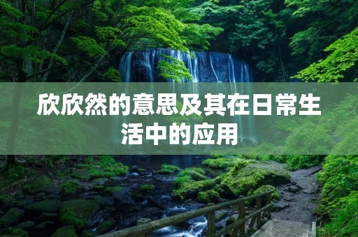 欣欣然的意思及其在日常生活中的应用