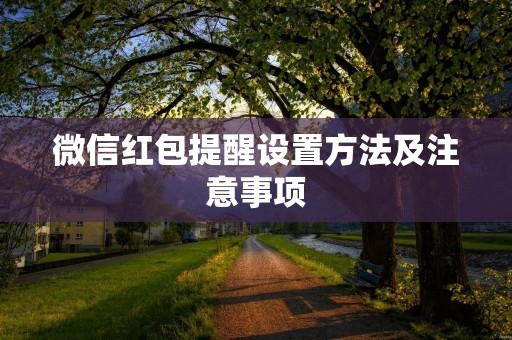 微信红包提醒设置方法及注意事项