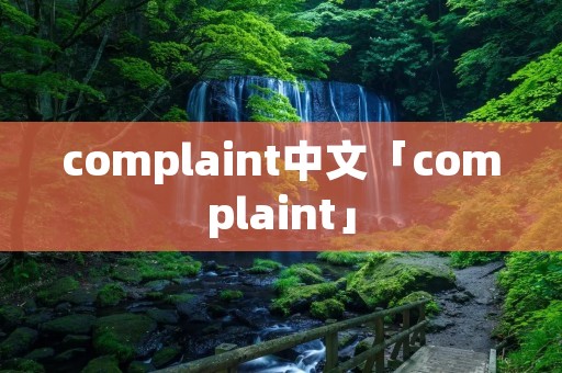 complaint中文「complaint」