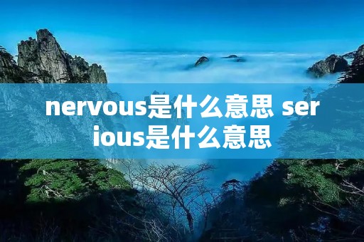 nervous是什么意思 serious是什么意思 nervous是什么意思 serious是什么意思