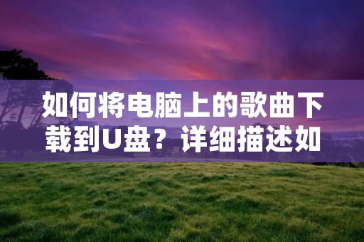 如何将电脑上的歌曲下载到U盘？详细描述如下：