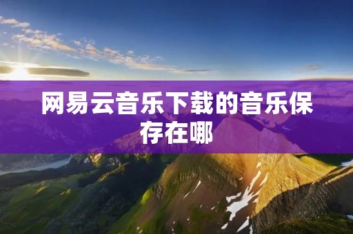 网易云音乐下载的音乐保存在哪