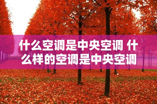 什么空调是中央空调 什么样的空调是中央空调