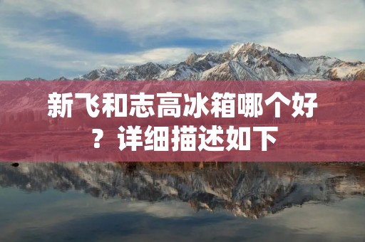 新飞和志高冰箱哪个好？详细描述如下：