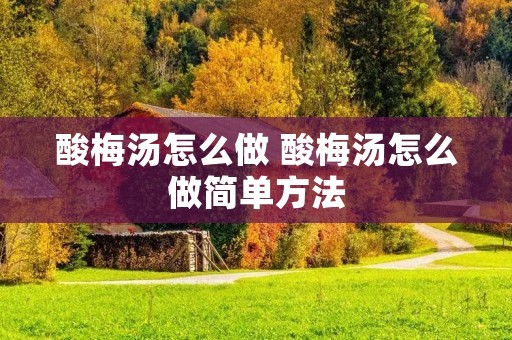 酸梅汤怎么做 酸梅汤怎么做简单方法