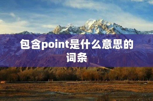 包含point是什么意思的词条 包含point是什么意思的词条