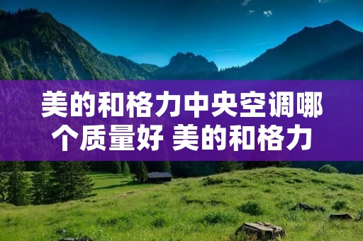 美的和格力中央空调哪个质量好 美的和格力家用中央空调哪个性价比高 美的和格力中央空调哪个质量好 美的和格力家用中央空调哪个性价比高