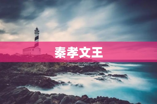 秦孝文王:颠覆传统,开创王朝新纪元