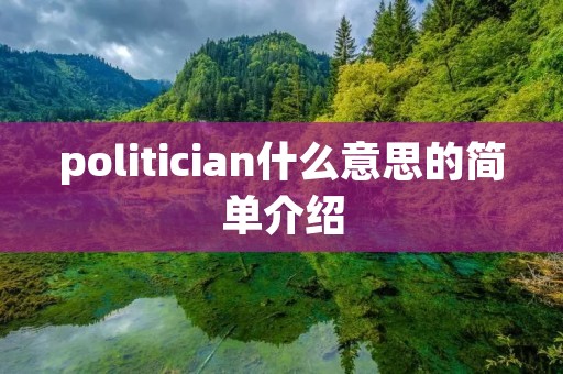 politician什么意思的简单介绍 politician什么意思的简单介绍