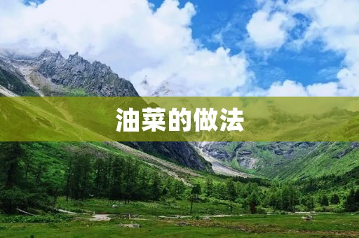 油菜的做法：美味佳肴的制作秘籍