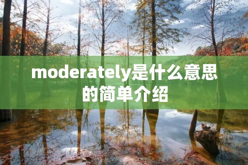 moderately是什么意思的简单介绍