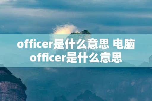 officer是什么意思 电脑officer是什么意思