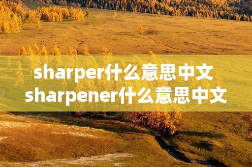sharper什么意思中文 sharpener什么意思中文意思