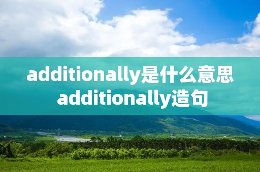 additionally是什么意思 additionally造句