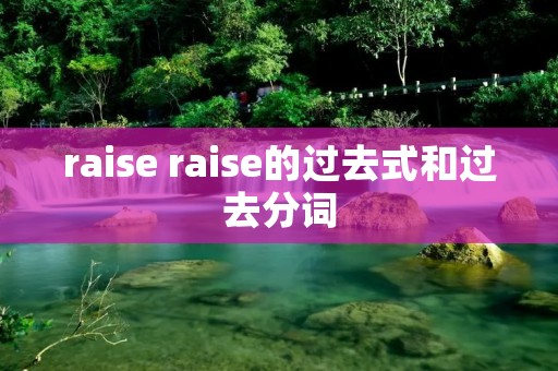 raise raise的过去式和过去分词 raise raise的过去式和过去分词