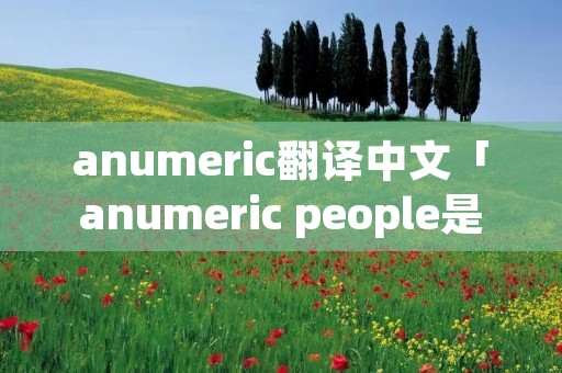 anumeric翻译中文「anumeric people是什么意思」