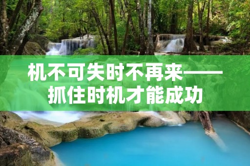 机不可失时不再来——抓住时机才能成功 机不可失时不再来——抓住时机才能成功