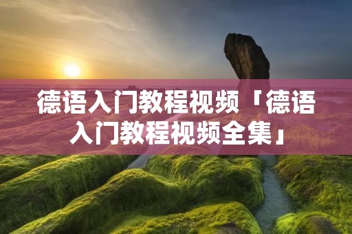 德语入门教程视频「德语入门教程视频全集」
