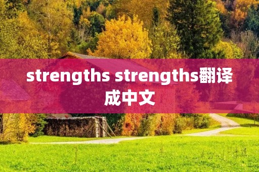 strengths strengths翻译成中文