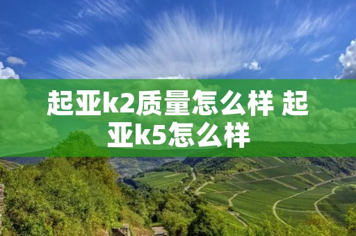 起亚k2质量怎么样 起亚k5怎么样 起亚k2质量怎么样 起亚k5怎么样