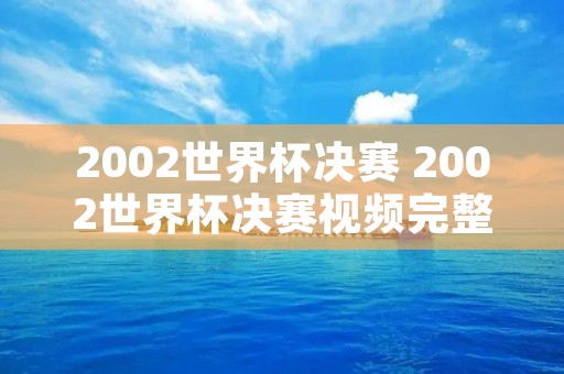 2002世界杯决赛 2002世界杯决赛视频完整版