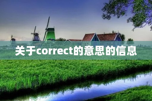 关于correct的意思的信息