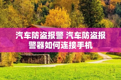 汽车防盗报警 汽车防盗报警器如何连接手机 汽车防盗报警 汽车防盗报警器如何连接手机