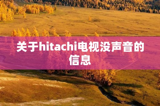 关于hitachi电视没声音的信息 关于hitachi电视没声音的信息