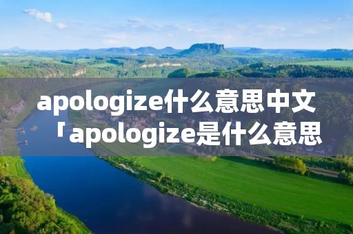 apologize什么意思中文「apologize是什么意思中文意思」