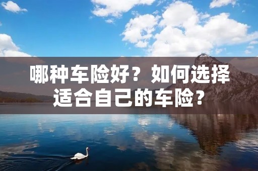 哪种车险好?如何选择适合自己的车险? 哪种车险好?如何选择适合自己的车险?