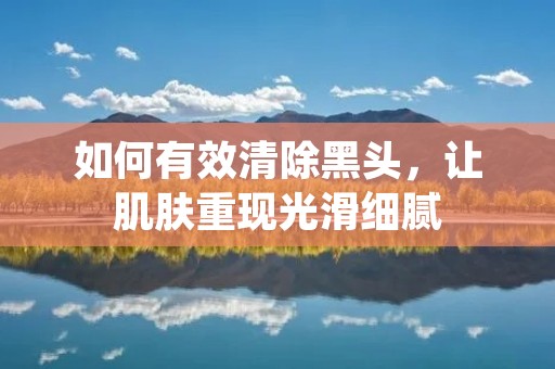 如何有效清除黑头,让肌肤重现光滑细腻