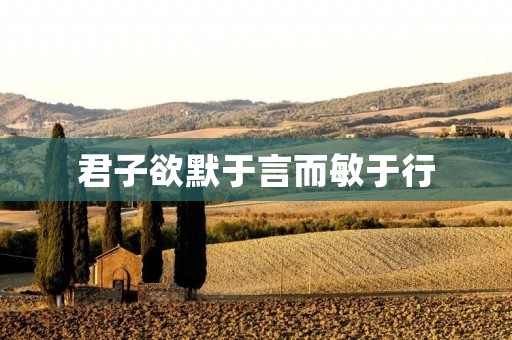 君子欲默于言而敏于行:探索行动背后的智慧