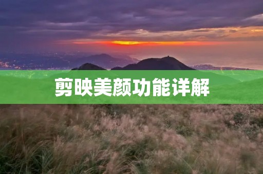 剪映美颜功能详解:打造完美自拍照
