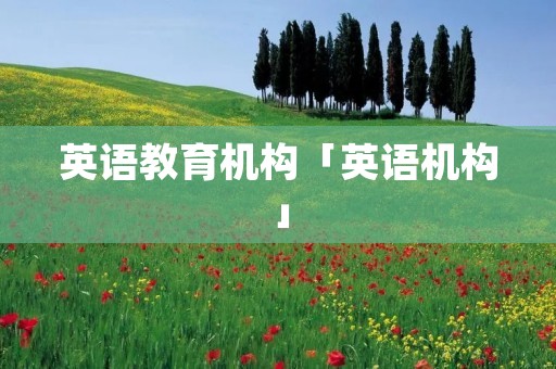 英语教育机构「英语机构」