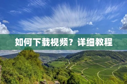 如何下载视频？详细教程