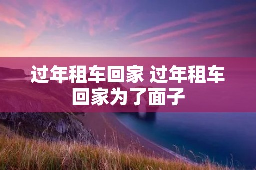 过年租车回家 过年租车回家为了面子