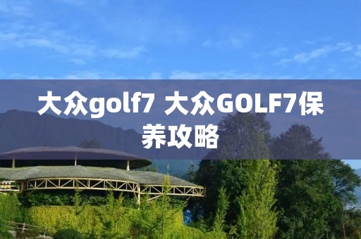 大众golf7 大众GOLF7保养攻略