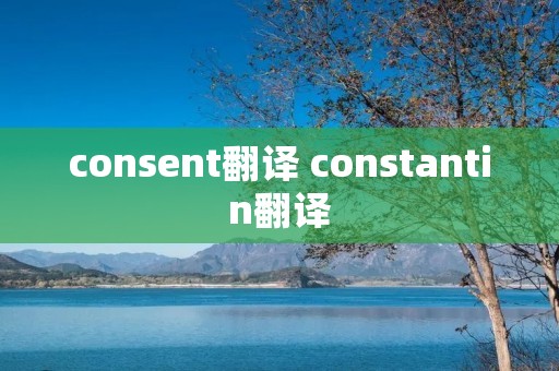 consent翻译 constantin翻译