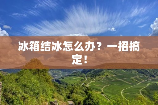 冰箱结冰怎么办?一招搞定! 冰箱结冰怎么办?一招搞定!