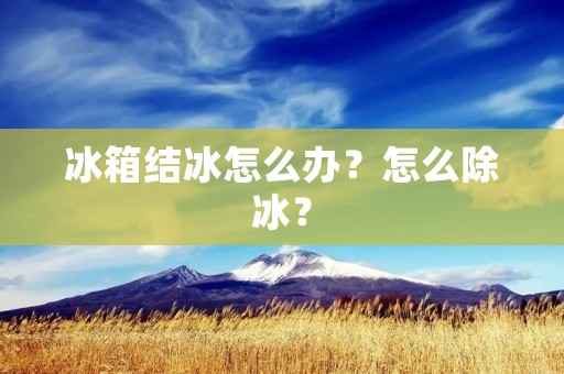 冰箱结冰怎么办？怎么除冰？