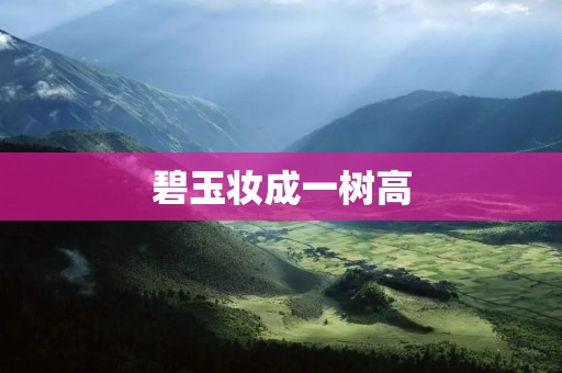 碧玉妆成一树高：华丽绽放的自然奇景