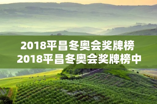 2018平昌冬奥会奖牌榜 2018平昌冬奥会奖牌榜中国 2018平昌冬奥会奖牌榜 2018平昌冬奥会奖牌榜中国