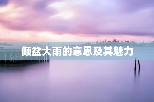 倾盆大雨的意思及其魅力