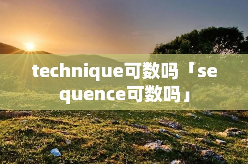 technique可数吗「sequence可数吗」 technique可数吗「sequence可数吗」